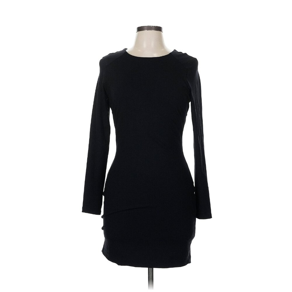 Bebe Black Long Sleeve Bodycon Mini Dress – Size M - Picture 2 of 6